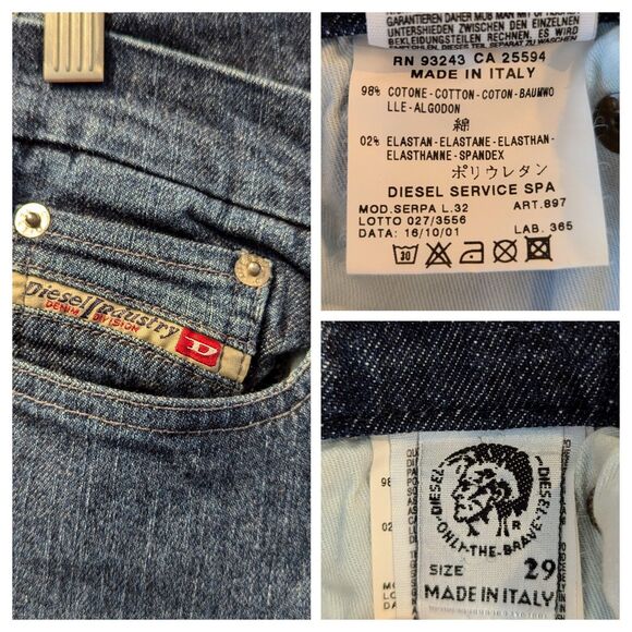 Vintage Diesel "Only the Brave" denim flared jeans Sz 29 - Picture 8 of 11